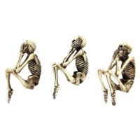 See, Hear, and Speak no Evil Shelf Sitter Skeleton Figurine (Set of 3 pieces)   